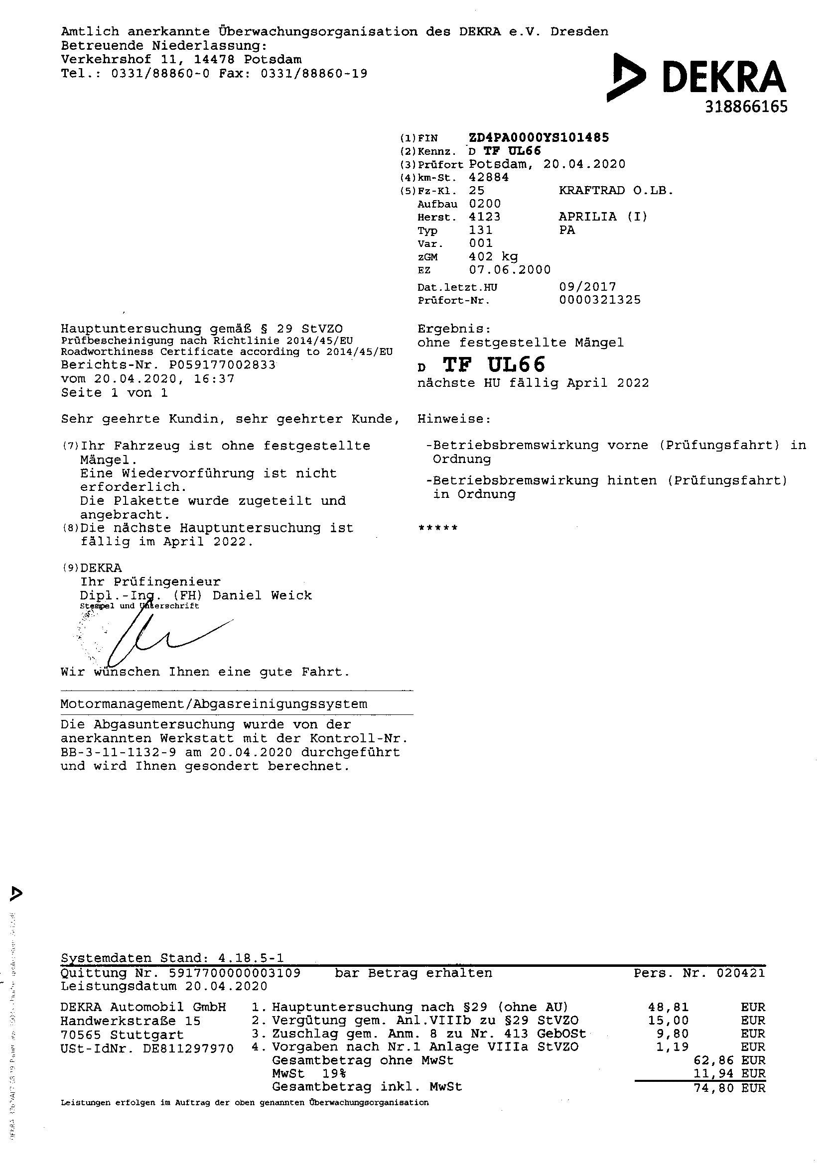 Hauptrahmen Rahmen Aprilia SL 1000 Falco ZD4PA 99-04  Aprilia   