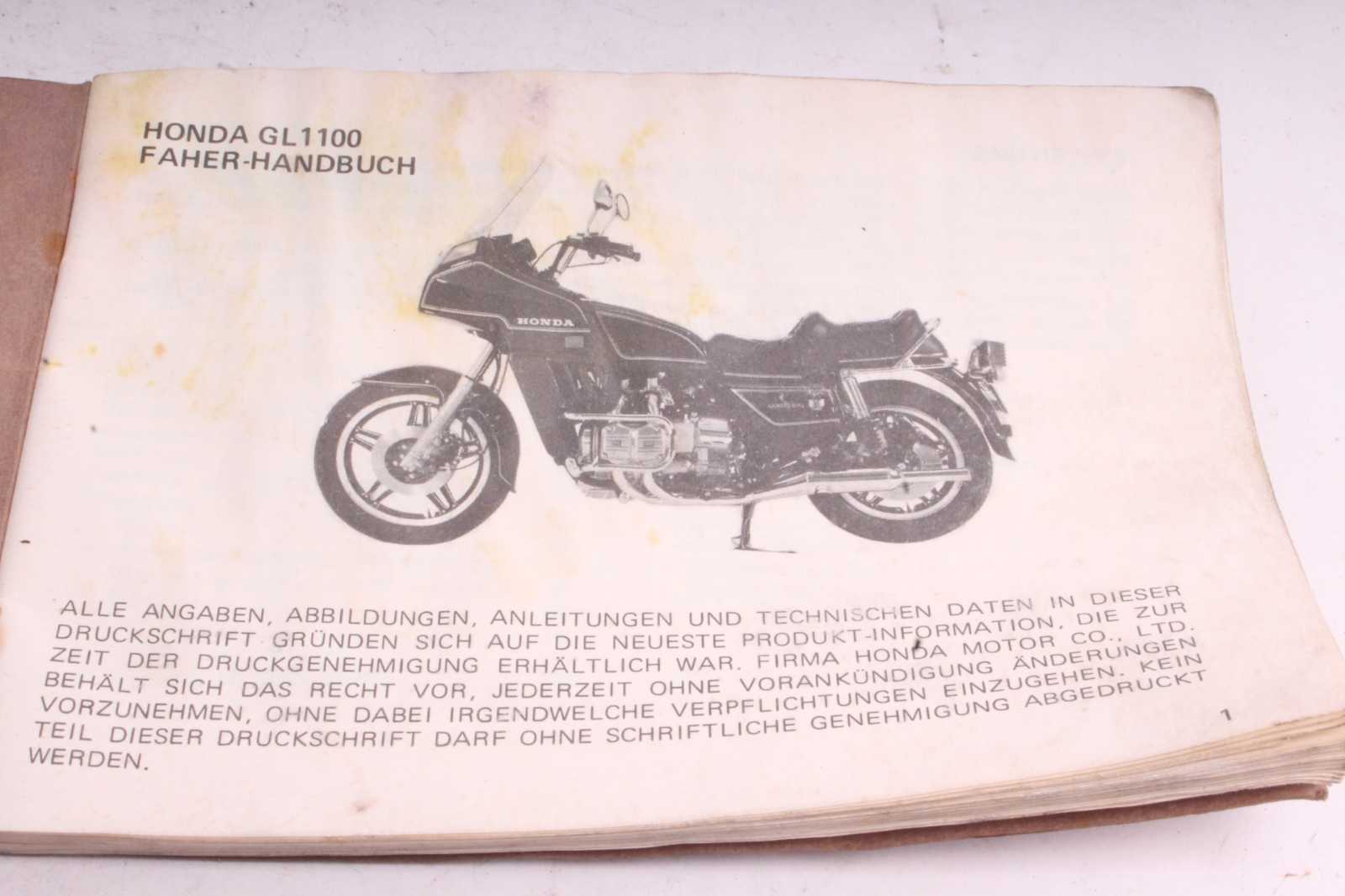 Handbuch Honda GL 1100 DX Gold Wing SC02 80-83  Honda   