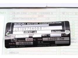 Typenschild mit Papiere Rahmen Suzuki GSF 1200 S Bandit...
