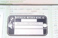Targhetta identificativa telaio con documenti BMW K 1200...