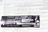 Kehyksen tunnistekilpi papereilla Kawasaki GTR 1000...