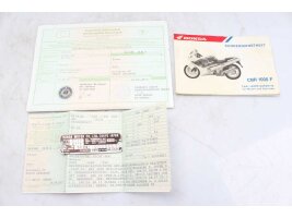 Targhetta del telaio con documenti Honda CBR 1000 F SC24...