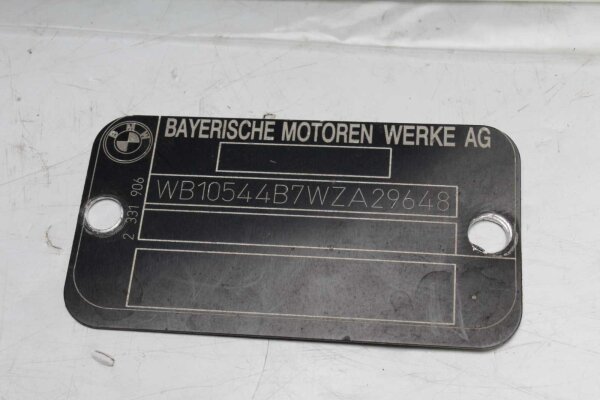 Typenschild Deutsche Papiere ohne Rahmen BMW K 1200 RS 589 96-00