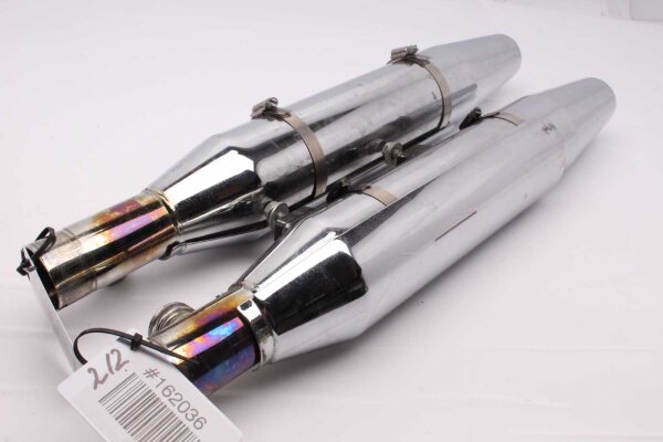 Exhaust muffler catalytic converter chrome twin pipe Harley Davidson universell