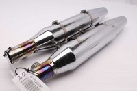 Exhaust muffler catalytic converter chrome twin pipe Harley Davidson universell