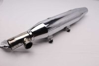 Exhaust muffler catalytic converter chrome twin pipe Harley Davidson universell