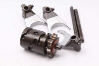 Shift drum, shift forks, guide rails, shifting mechanism...