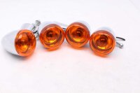 Krom blinklys, orange glas, sæt for, bag, højre Harley Davidson universell