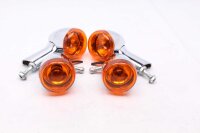 Krom blinklys, orange glas, sæt for, bag, højre Harley Davidson universell