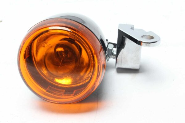 Blinker rund orange Gehäuse schwarz universal Harley Davidson universell