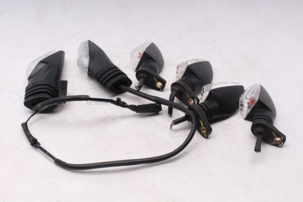 Blinklyssæt klart glas LED sort venstre højre universal Ducati universell