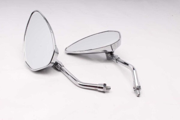 Set di specchietti cromati, aerodinamici, sinistro e destro, filettatura universale Honda universell
