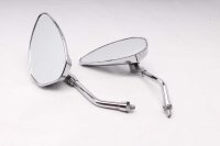 Set di specchietti cromati, aerodinamici, sinistro e destro, filettatura universale Honda universell
