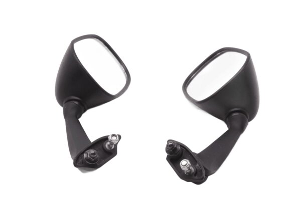 Par de espejos negros, izquierdo y derecho, espejos retrovisores, manillar. Yamaha YZF-R6 600 16-16