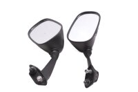 Par de espejos negros, izquierdo y derecho, espejos retrovisores, manillar. Yamaha YZF-R6 600 16-16