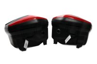 Zijkoffers, bagageset, links en rechts, rood en zwart...