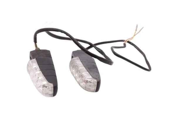 Front turn signal pair, left and right, clear glass, orange insert Derbi GPR 125 Nude 07-07