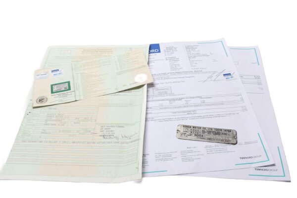 Voertuigregistratiedocument, typeplaat, framedocument Honda XRV 750 Africa Twin RD04 90-92