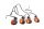 Front and rear left and right indicator set, orange housing Yamaha FZ8 800 N 11-11