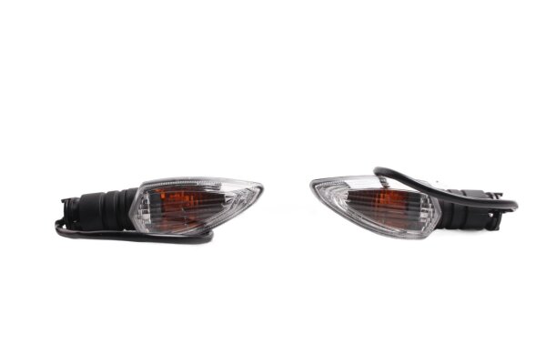Front turn signal pair, left and right, tinted, clear glass, orange Yamaha YZF-R 125 A 24-24