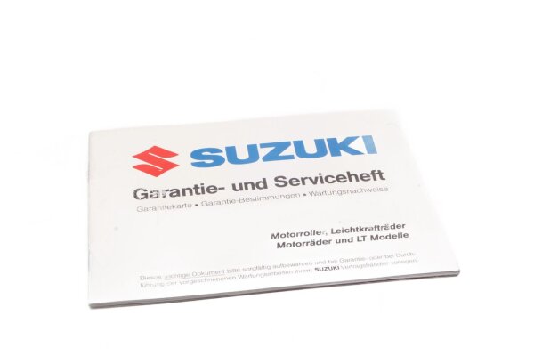 Warranty booklet, service booklet, maintenance record Suzuki GSF 1200 Bandit WVA9 01-05