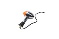 Indicatore di direzione cromato, universale, alloggiamento arancione, filettato, classico Triumph universell