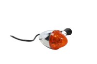 Indicatore di direzione cromato, universale, alloggiamento arancione, filettato, classico Triumph universell