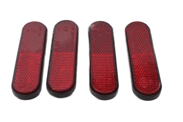 Red universal reflector set, left, right, side, cats eye Triumph universell