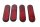 Red universal reflector set, left, right, side, cats eye Triumph universell