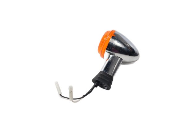 Blinker Chrom Gehäuse orange Glas universal Rund Classic Triumph universell
