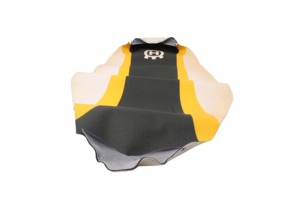 Housse de banquette jaune, noire et blanche ; housse de siège Husqvarna universell