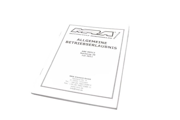 ABE 90512 Supplément aux instructions dutilisation du pare-brise BMW R 1200 GS K25 0307 R12 04-07