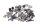 Screw set, spacers, holder, frame mounting Triumph universell