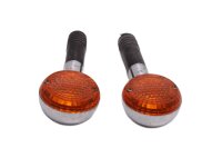 Front turn signal pair, left and right, round, orange...