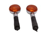 Front turn signal pair, left and right, round, orange...