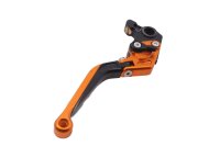 Justerbart, foldbart bremsegreb, øverst til højre, CNC-fræset, orange KTM 690 Duke A3 12-13