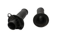 Handlebar grips, throttle grip, ribbed rubber, left and...