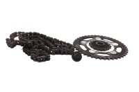 Kit catena, set di trasmissione, pignone, catena,...