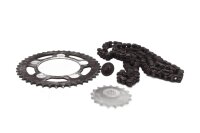Kit catena, set di trasmissione, pignone, catena,...