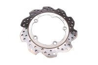 Rear brake disc, drilled, wave design, round, 5 holes...