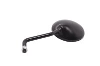 Left-hand round black rearview mirror with E-mark and...