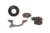 Oil pump drive chain, pinion, gear, deflection plate...