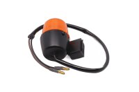 Front turn signal, round, orange housing, cable, plug...