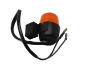 Front turn signal, round, orange, clear glass reflector...
