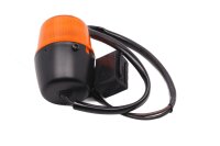 Front turn signal, round, orange, black housing,...