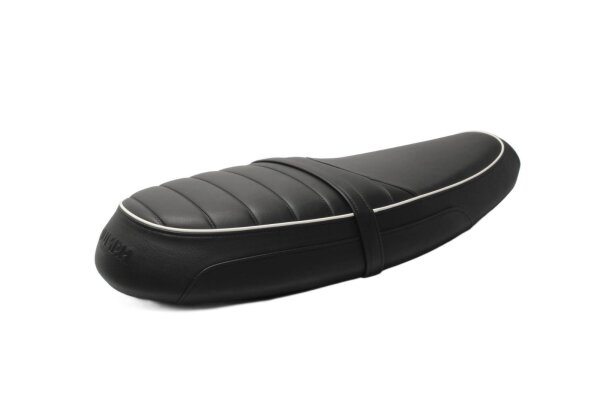 Correas de asiento, costuras decorativas acolchadas, color negro. Triumph Bonneville 1200 T120 20-20