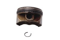 Piston with piston rings, retaining ring, cylinder bore...