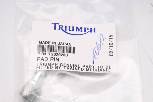 Jarrupalojen kiinnitystappi, jarrusatula T2020260 Triumph Speed Triple 1050 515NV 11-15