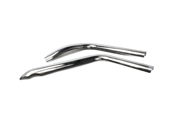 Par de protectores térmicos de escape cromados con cubierta curva. Harley-Davidson universell