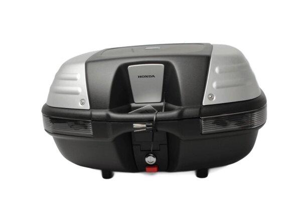 Seitenkoffer Topcase abschließbar schwarz silber Reflektor Honda universell